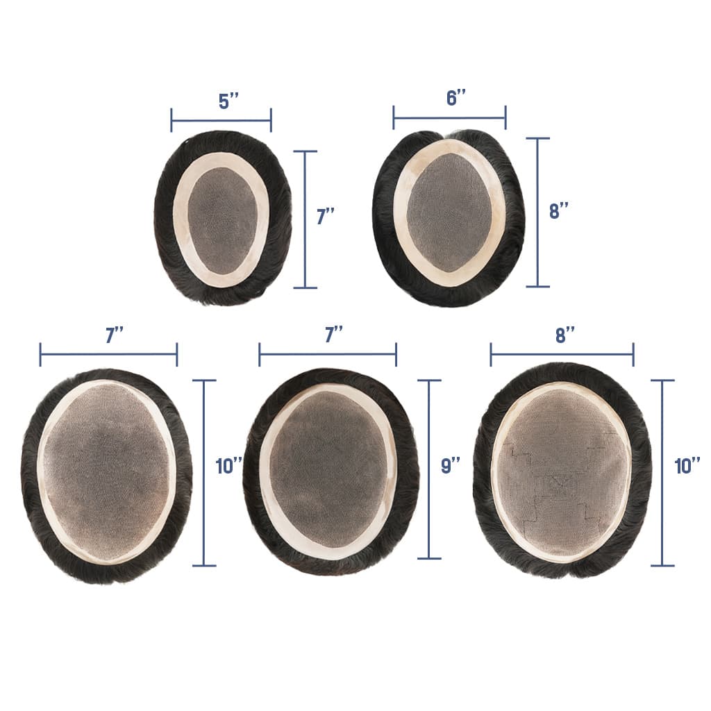 D7-3-HW  Fine Mono Hair System With PU Perimeter for Wholesale thumbnail 6