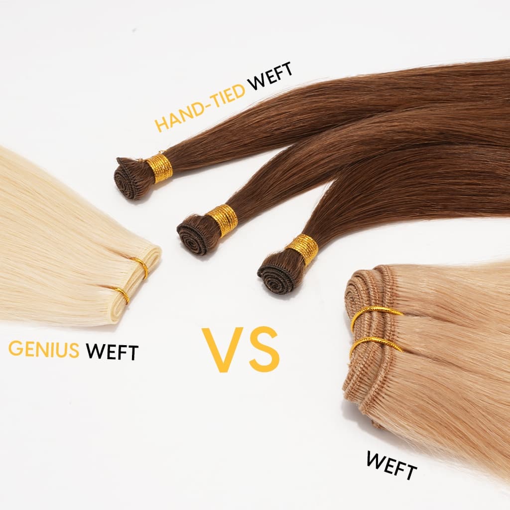 GENIUS WEFT EXTENSIONS-1 Genius-Weft Hair Extensions -Remy Human Hair Specail Offer LBCS000792 thumbnail 9