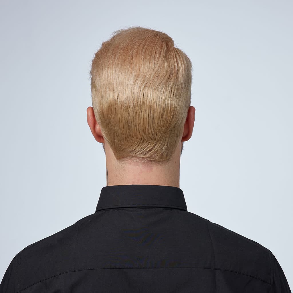 B-HS1R Thin Skin Men's Toupee Hair Systems 0.08 mm Remy Hair Transparent Poly Skin | OFF STANDARD thumbnail 7