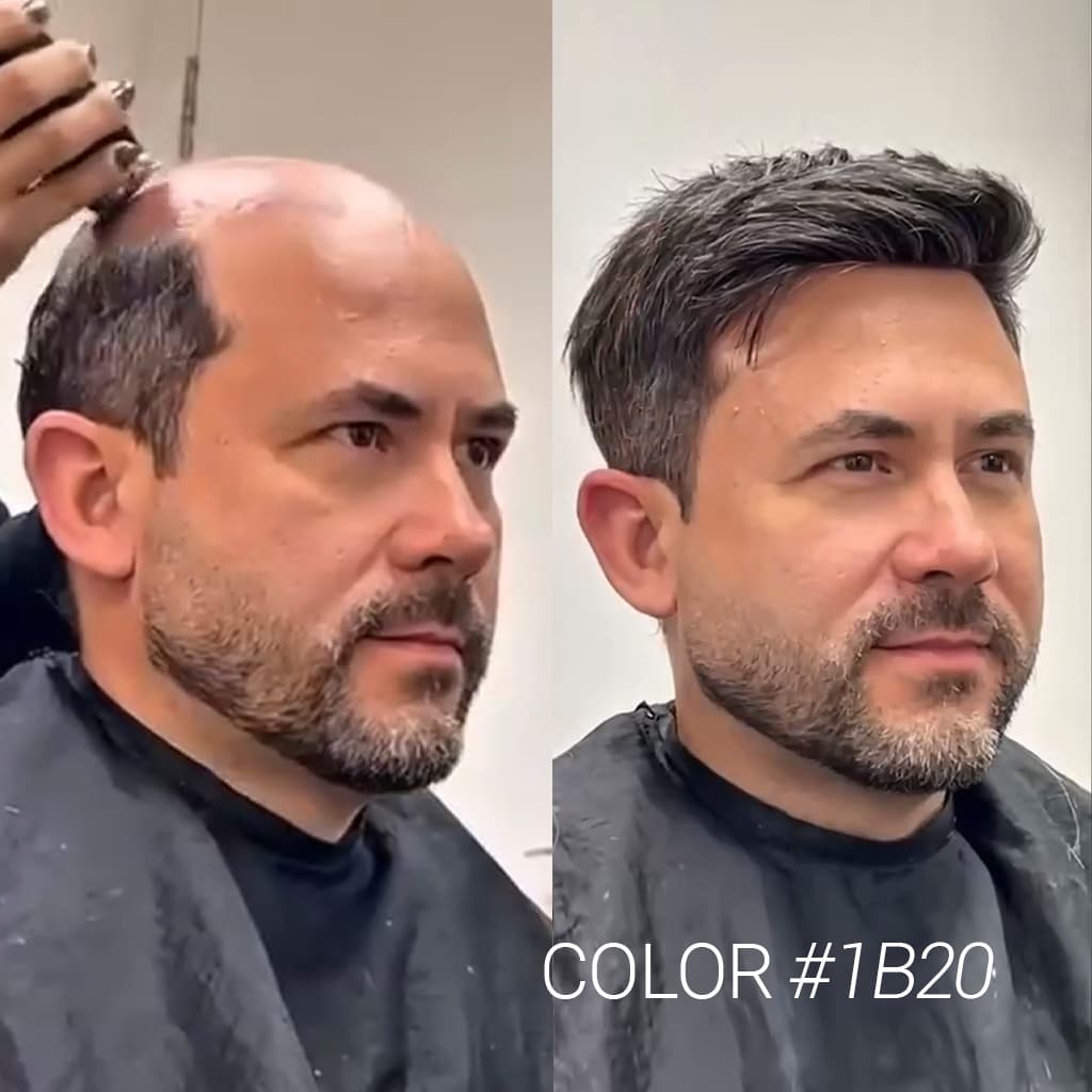 HS7EU  Full Lace Men's Hair System Toupee With European Remy Hair thumbnail 16