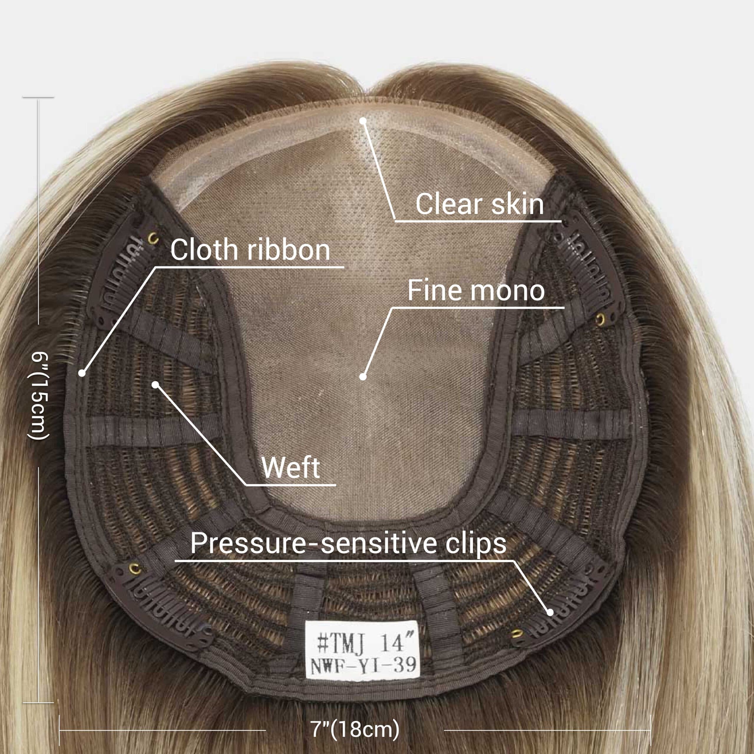 JULIE  Deluxe Mono Top Human Hair Topper with an NPU Front thumbnail 6