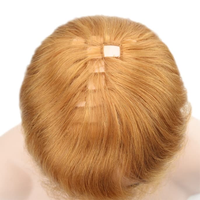 NTF8031  High Quality Blonde Single PE Line Integration Hair Piece thumbnail 4