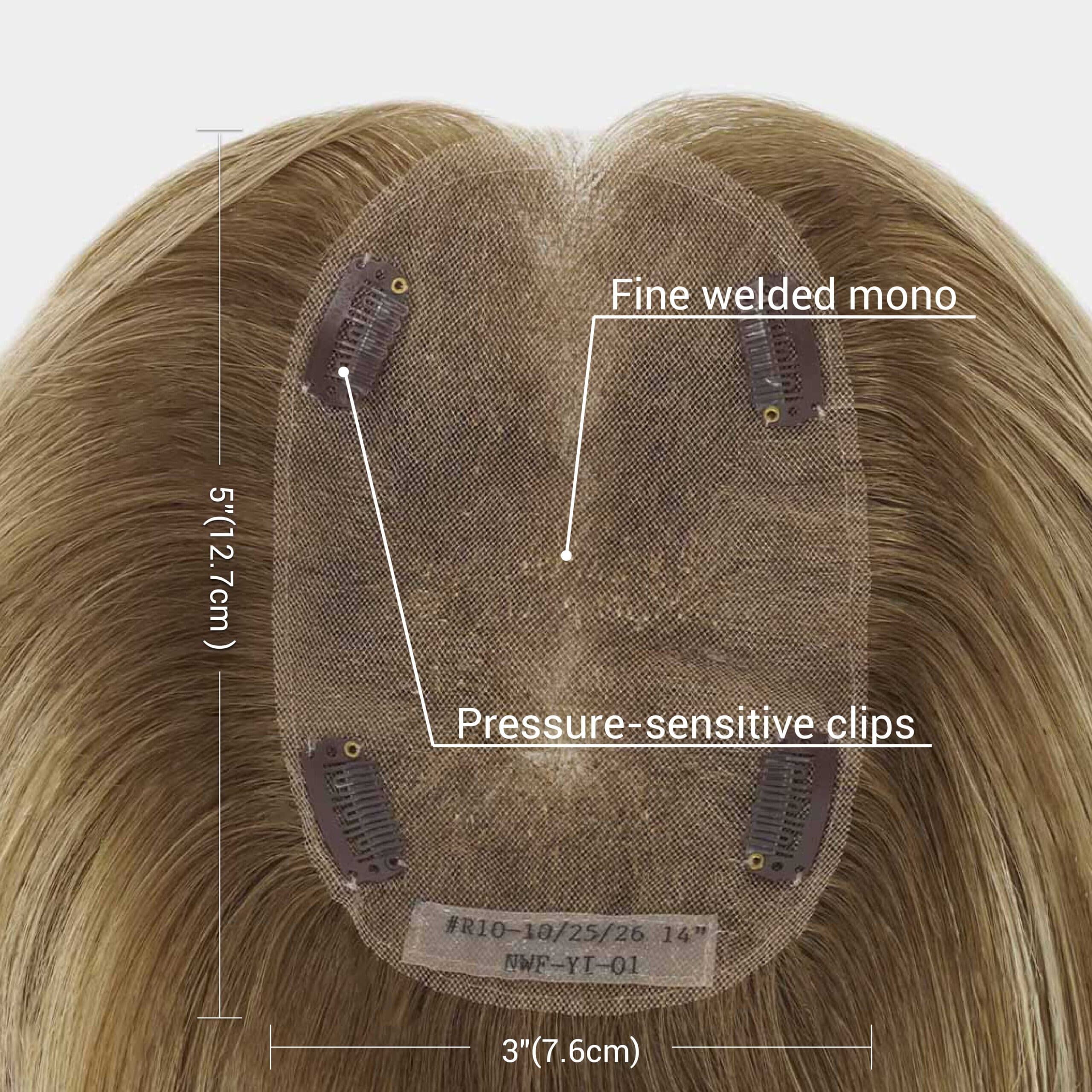 SIDNEY Hand-tied Mono Top Remy Human Hair Topper thumbnail 5