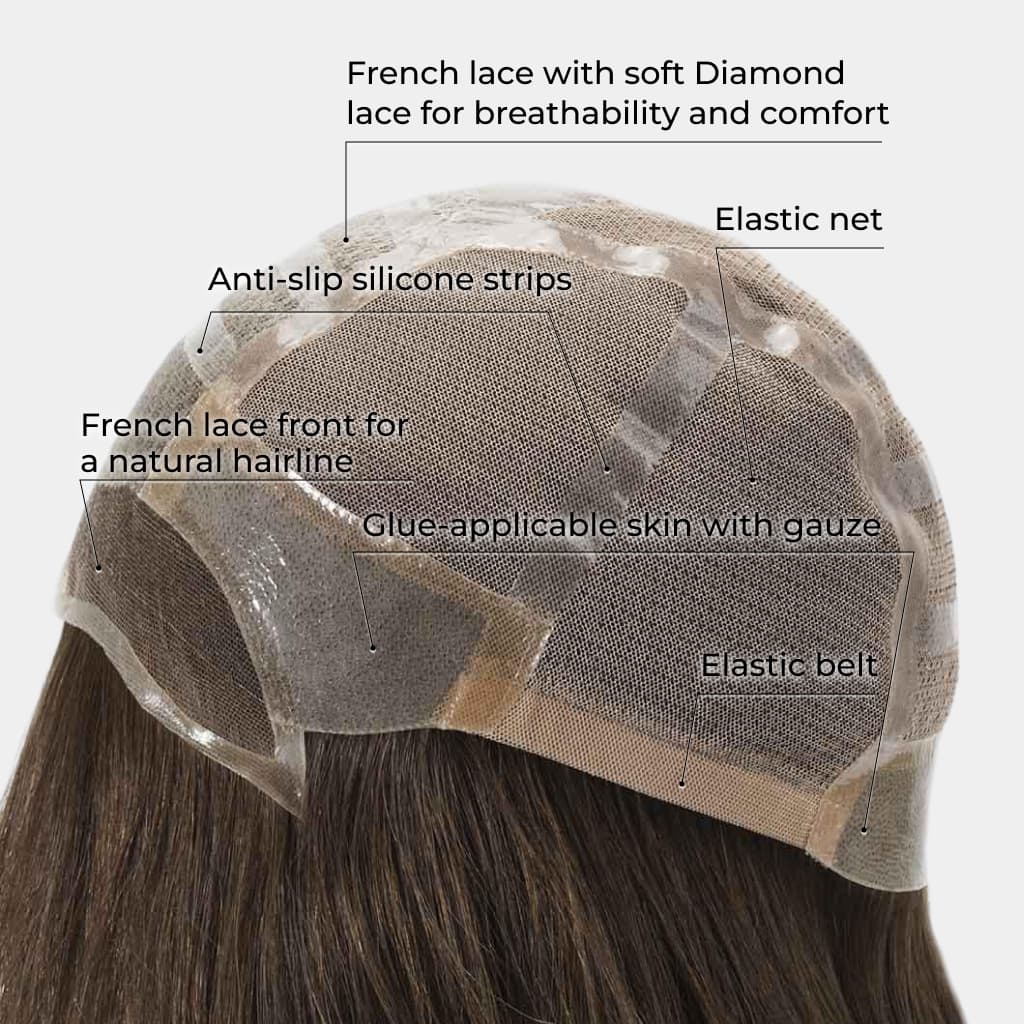 NATALIE  100% Hand-Tied Lace Wig for Optional Adhesive Wear thumbnail 5